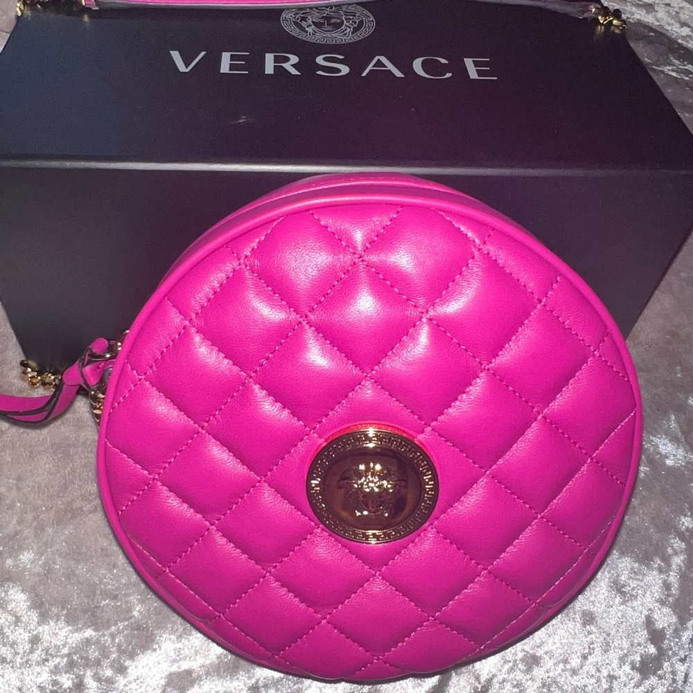 Versace quilted nappa leather La Medusa circle bag AUTHENTIC